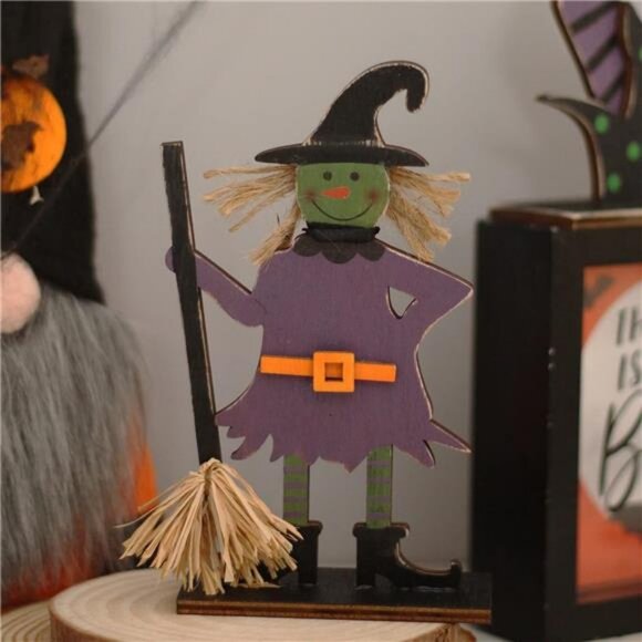 5pcs Halloween Wooden Decorations, Halloween Tabletop Centerpiece - Picture 4 of 7